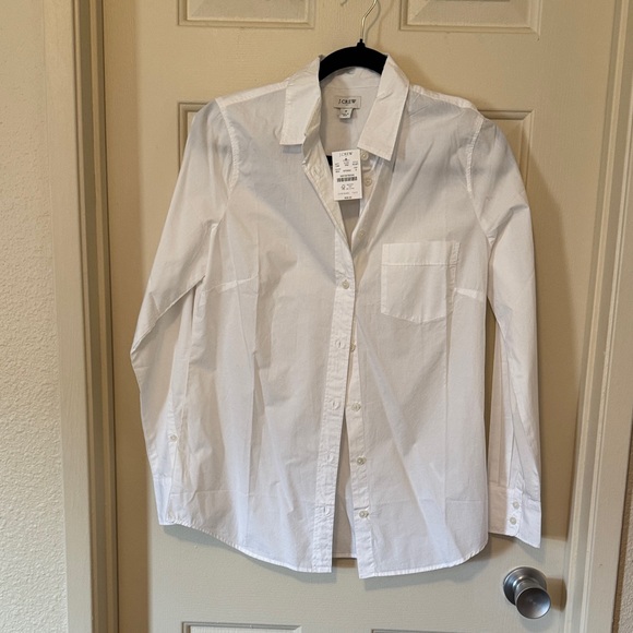J. Crew Tops - J. Crew White Cotton Button-Front Shirt